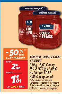 Netto ST MAMET Confiture cœur de fraise offre