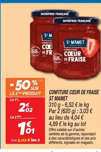 Netto ST MAMET Confiture cœur de fraise offre