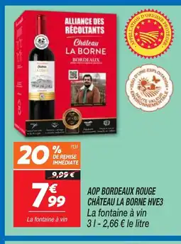 Netto Aop bordeaux rouge château la borne hve3 offre
