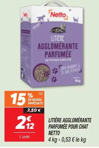 Netto NETTO Litière agglomérante parfumée pour chat offre