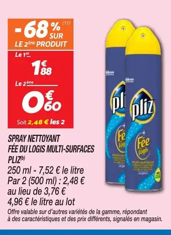 Netto PLIZ Spray nettoyant fée du logis multi-surfaces offre
