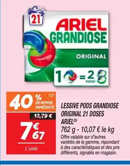 Netto ARIEL Lessive pods grandiose original 21 doses offre