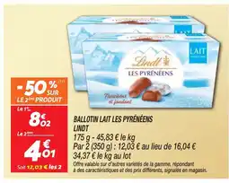 Netto LINDT Ballotin lait les pyrénéens offre
