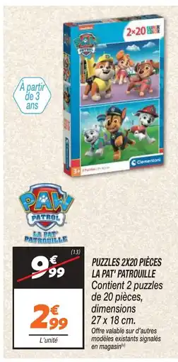Netto Puzzles 2x20 pièces la pat patrouille offre