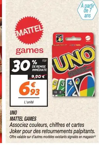 Netto UNO Mattel games offre