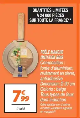 Netto Poêle manche imitation bois offre