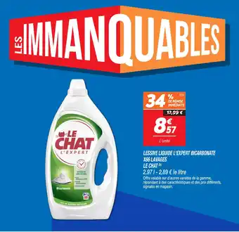 Netto LE CHAT Lessive liquide l'expert bicarbonate x66 lavages offre