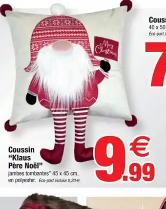 Bazarland Coussin Klaus Père Noël offre