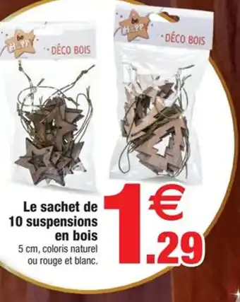 Bazarland Le sachet de 10 suspensions en bois offre