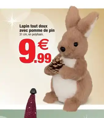 Bazarland Lapin tout doux avec pomme de pin offre