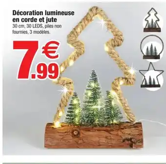 Bazarland Décoration lumineuse en corde et jute offre