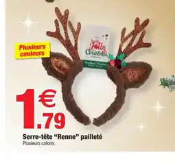 Bazarland Serre-tête Renne pailleté offre