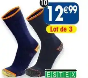 Maximo 3 paires de chaussettes non comprimantes spéciales chaussures montantes estex offre