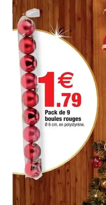 Bazarland Pack de 9 boules rouges offre