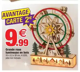 Bazarland Grande roue lumineuse en bois offre