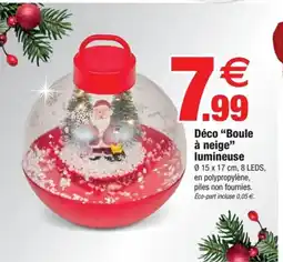 Bazarland Déco Boule à neige lumineuse offre