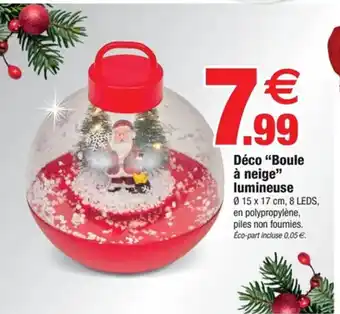 Bazarland Déco Boule à neige lumineuse offre