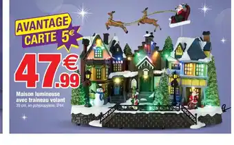 Bazarland Maison lumineuse avec traineau volant offre