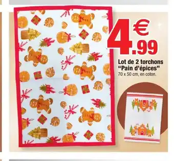 Bazarland Lot de 2 torchons Pain d'épices offre