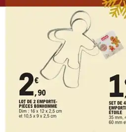 E.Leclerc Express Lot de 2 emporte- pièces bonhomme offre