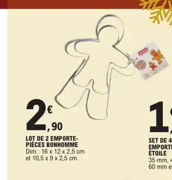 E.Leclerc Express Lot de 2 emporte- pièces bonhomme offre