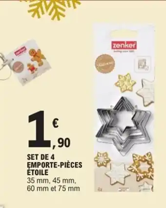 Set de 4 emporte-pièces étoile
