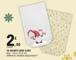 E.Leclerc Express 10 sachets avec clips offre
