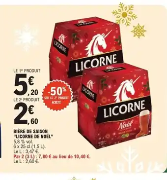 E.Leclerc Express LICORNE DE NOËL Bière de saison offre