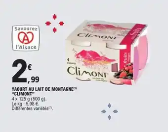 E.Leclerc Express CLIMONT Yaourt au lait de montagne offre