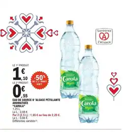 E.Leclerc Express CAROLA Eau de source d'alsace pétillante aromatisée offre