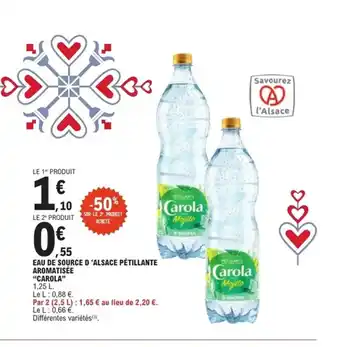 E.Leclerc Express CAROLA Eau de source d'alsace pétillante aromatisée offre
