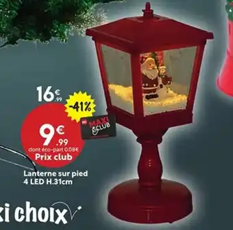 Maxi Bazar Lanterne sur pied 4 LED offre