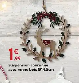 Maxi Bazar Suspension couronne avec renne bois offre