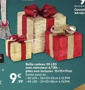 Maxi Bazar Boîte cadeau 20 LED avec minuteur 6/18h - piles non incluses offre