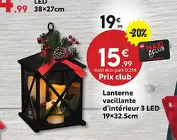 Maxi Bazar Lanterne vacillante d'intérieur 3 LED offre