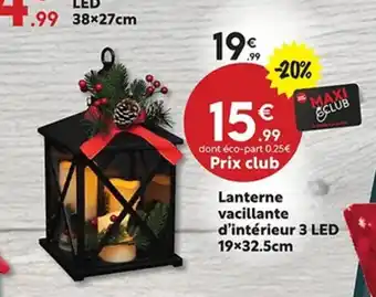 Maxi Bazar Lanterne vacillante d'intérieur 3 LED offre