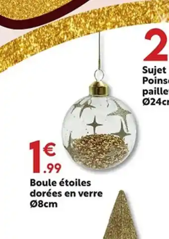 Maxi Bazar Boule étoiles dorées en verre offre