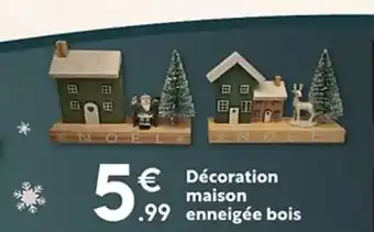 Maxi Bazar Décoration maison enneigée bois offre