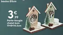 Maxi Bazar Porte-bougie chalet bois offre