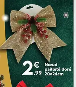 Maxi Bazar Nœud pailleté doré offre