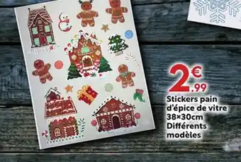 Maxi Bazar Stickers pain d'épice de vitre offre