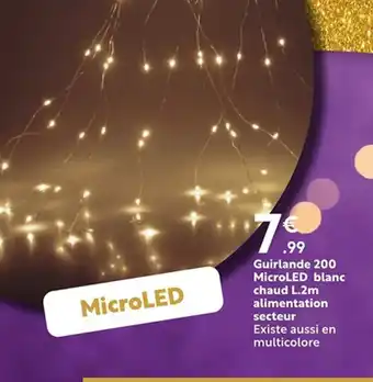 Maxi Bazar Guirlande 200 MicroLED blanc chaud offre