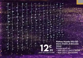 Maxi Bazar Rideau façade 150 LED blanc froid offre