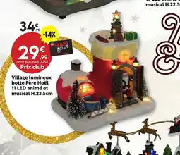 Maxi Bazar Village lumineux botte Père Noël 11 LED animé et musical offre