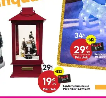 Maxi Bazar Lanterne lumineuse Père Noël offre