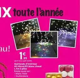 Maxi Bazar Guirlande d'intérieur 40 MicroLED blanc chaud offre