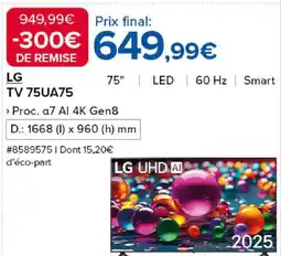 Costco LG TV 75UA75 offre