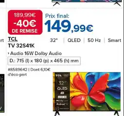 Costco TCL TV 32S41K offre
