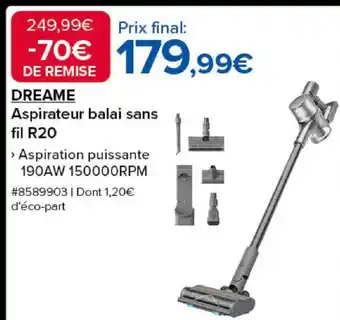 Costco DREAM Aspirateur balai sans fil R20 offre