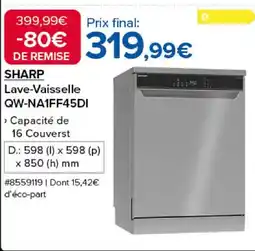 Costco SHARP Lave-vaisselle QW-NA1FF45DI offre